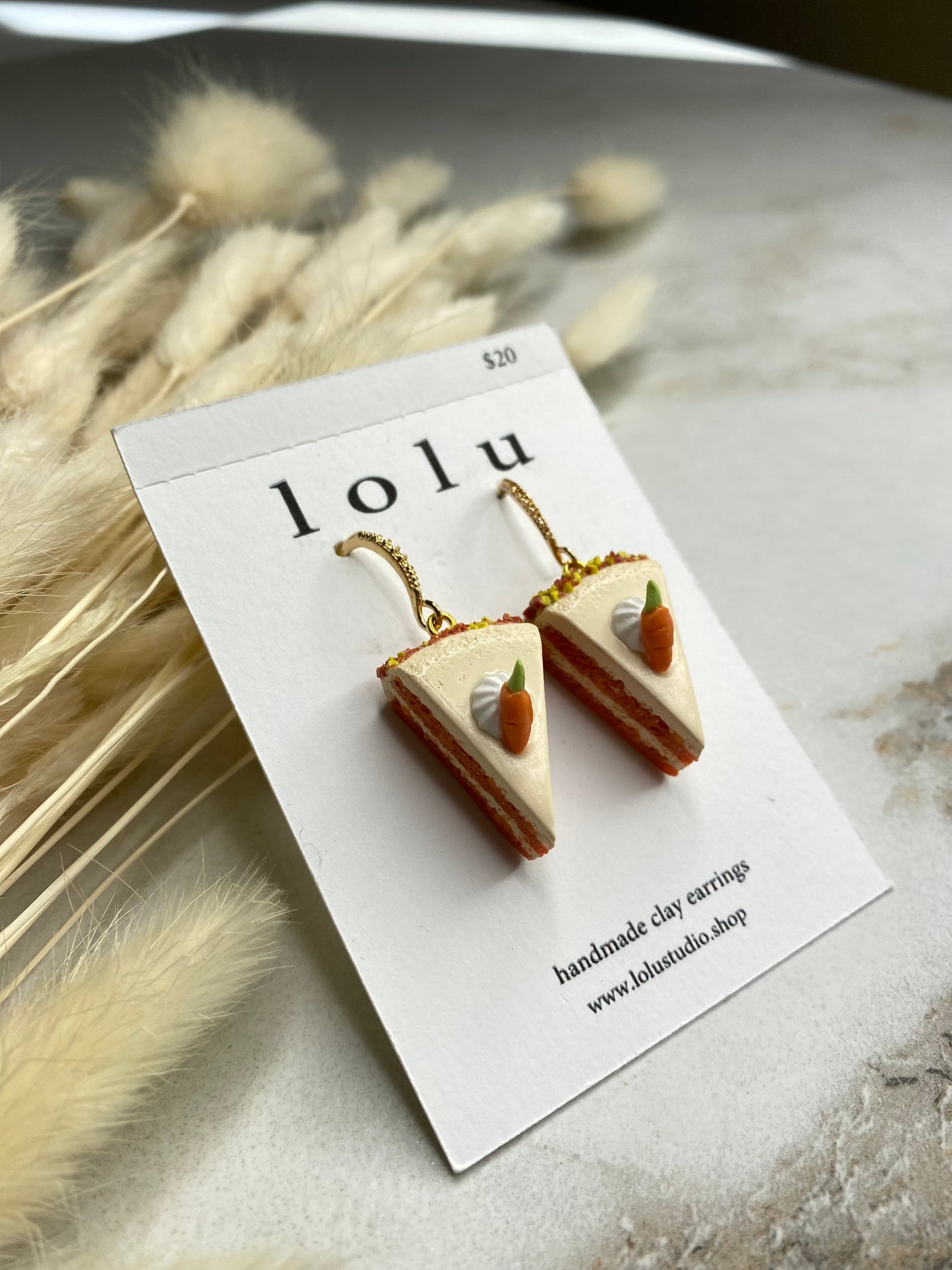 Carrot Cake Clay Earrings