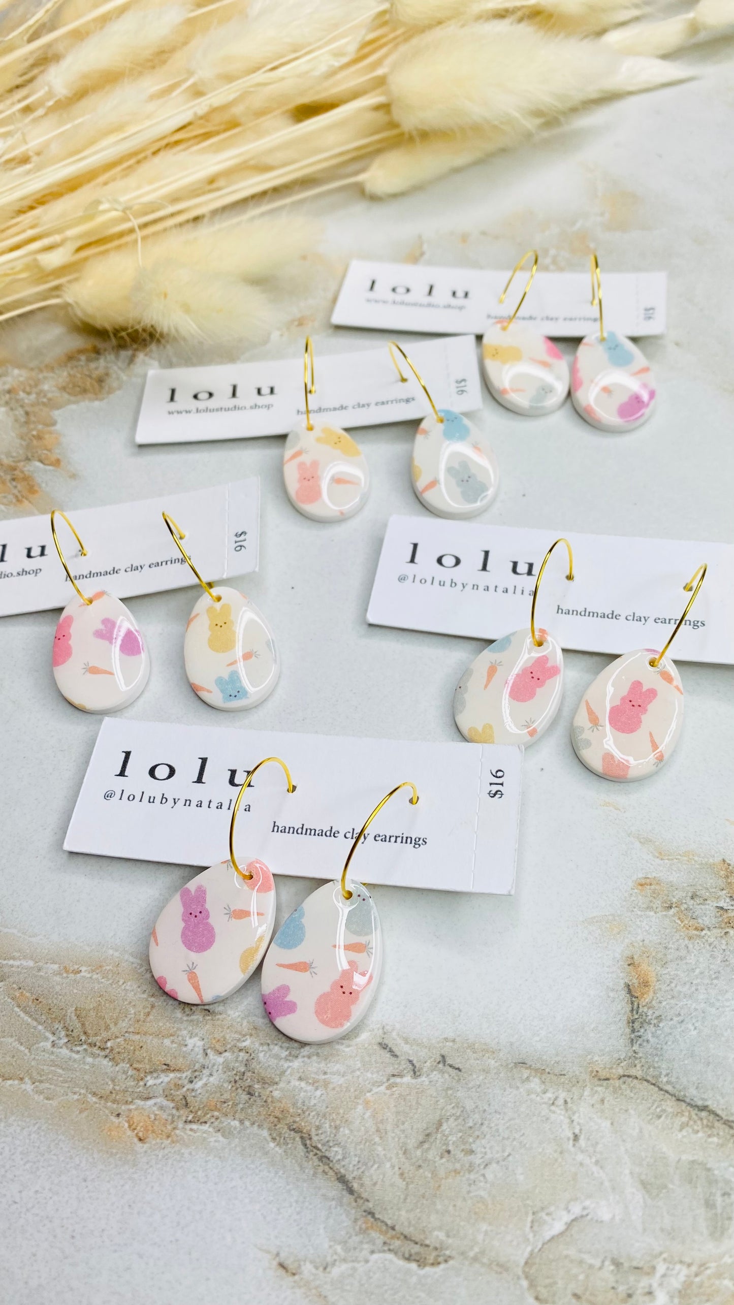 Easter Eggs Clay Earrings