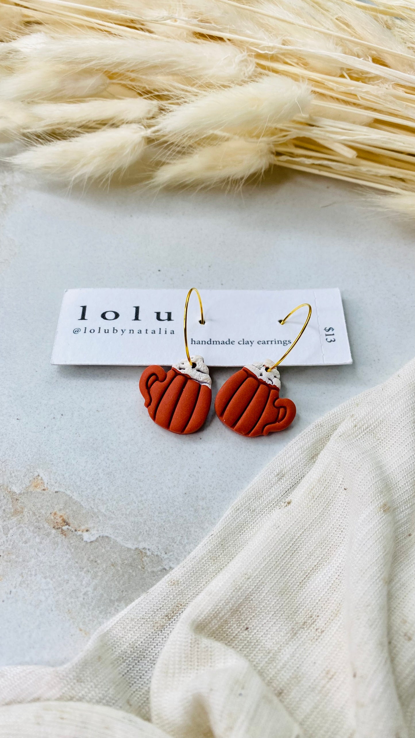 Pumpkin Spice Mugs Clay Earrings