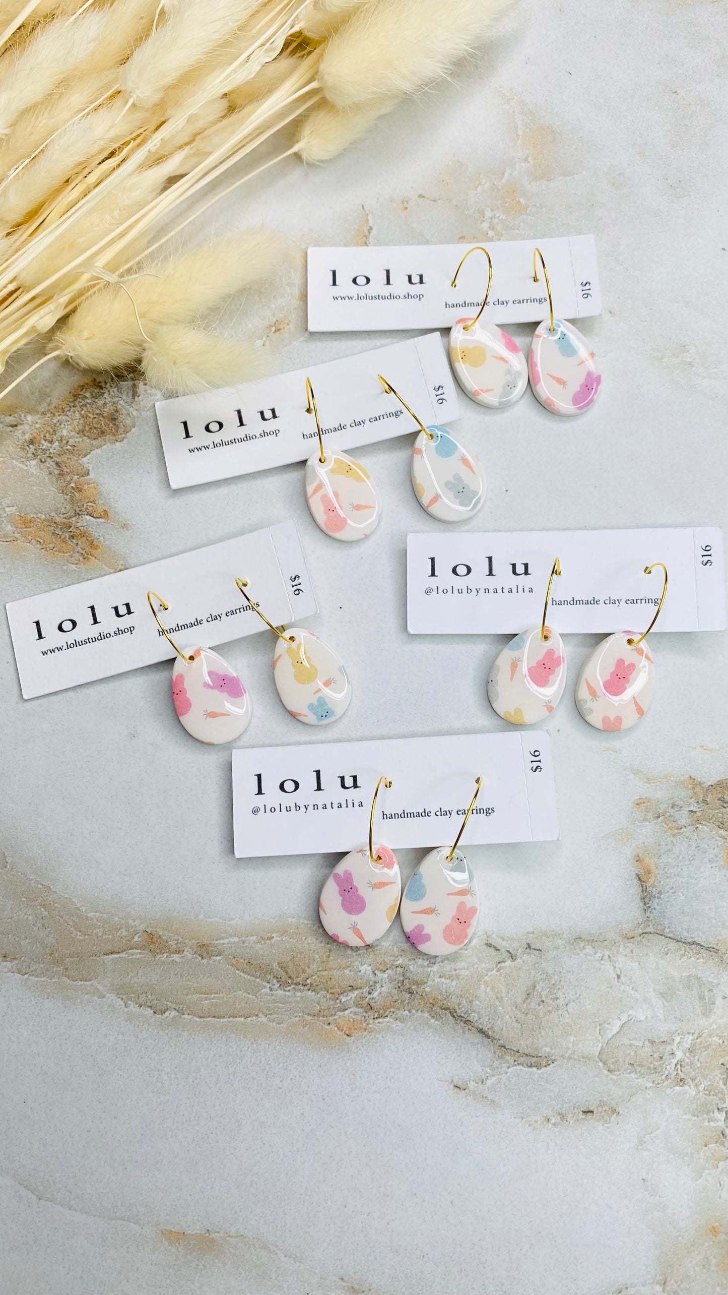 Easter Eggs Clay Earrings