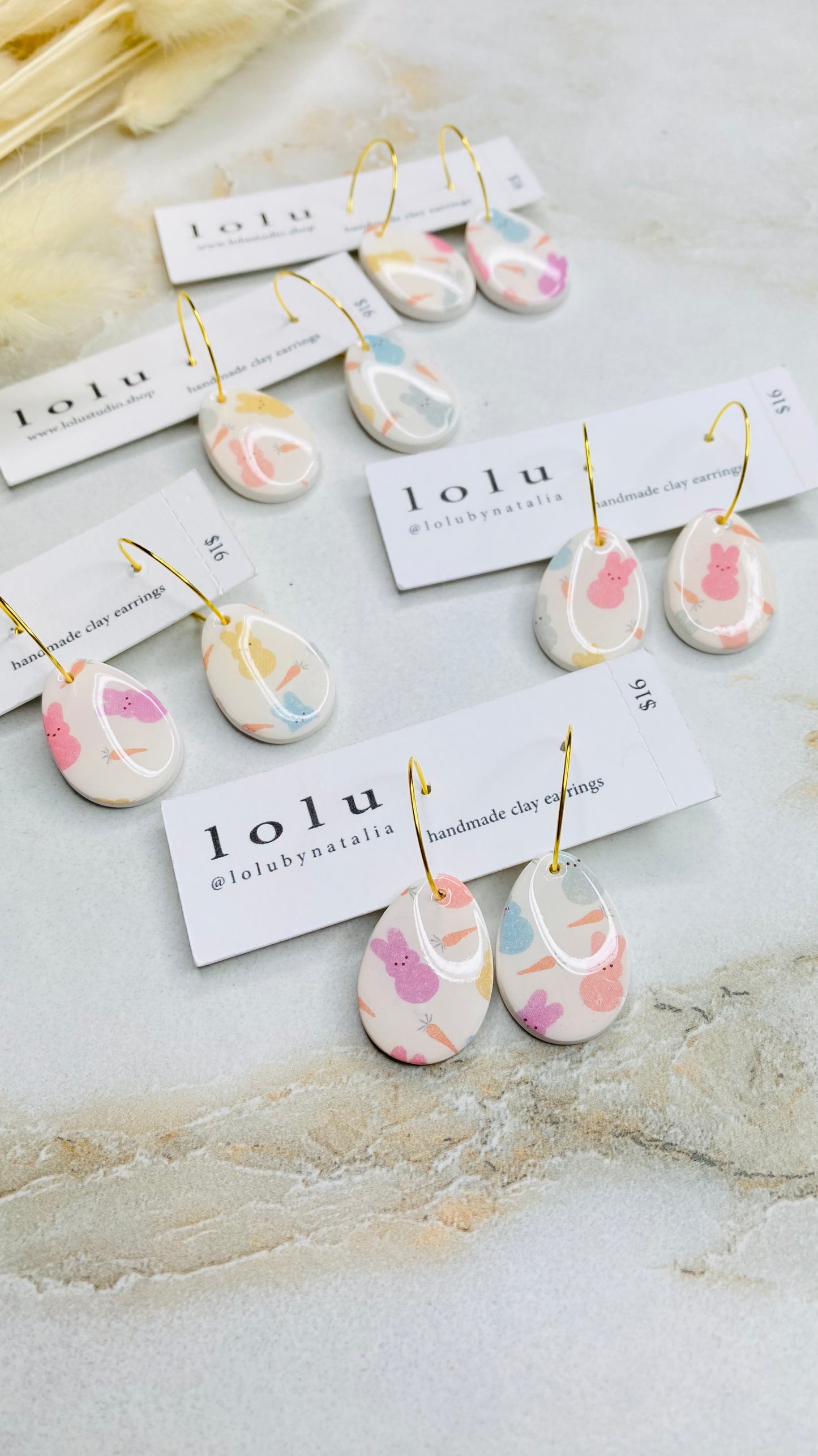 Easter Eggs Clay Earrings