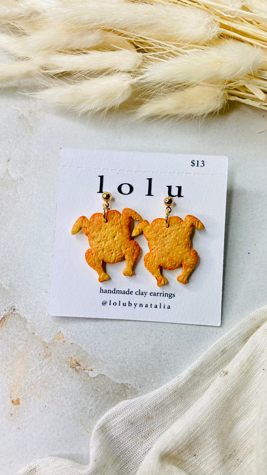 Thanksgiving Turkey Clay Earrings