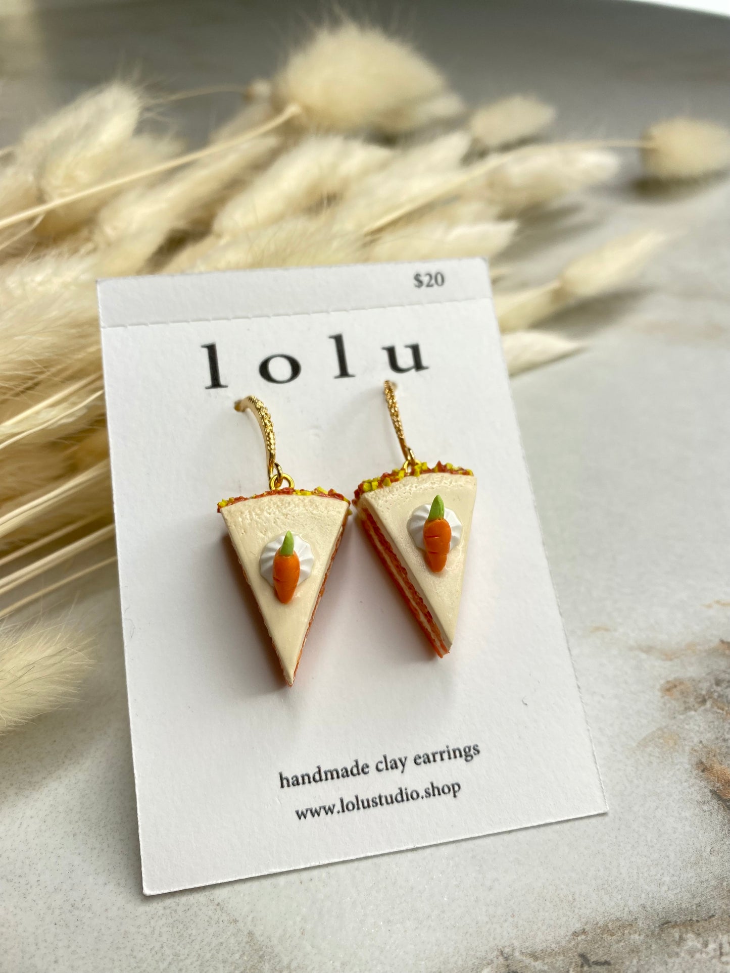 Carrot Cake Clay Earrings