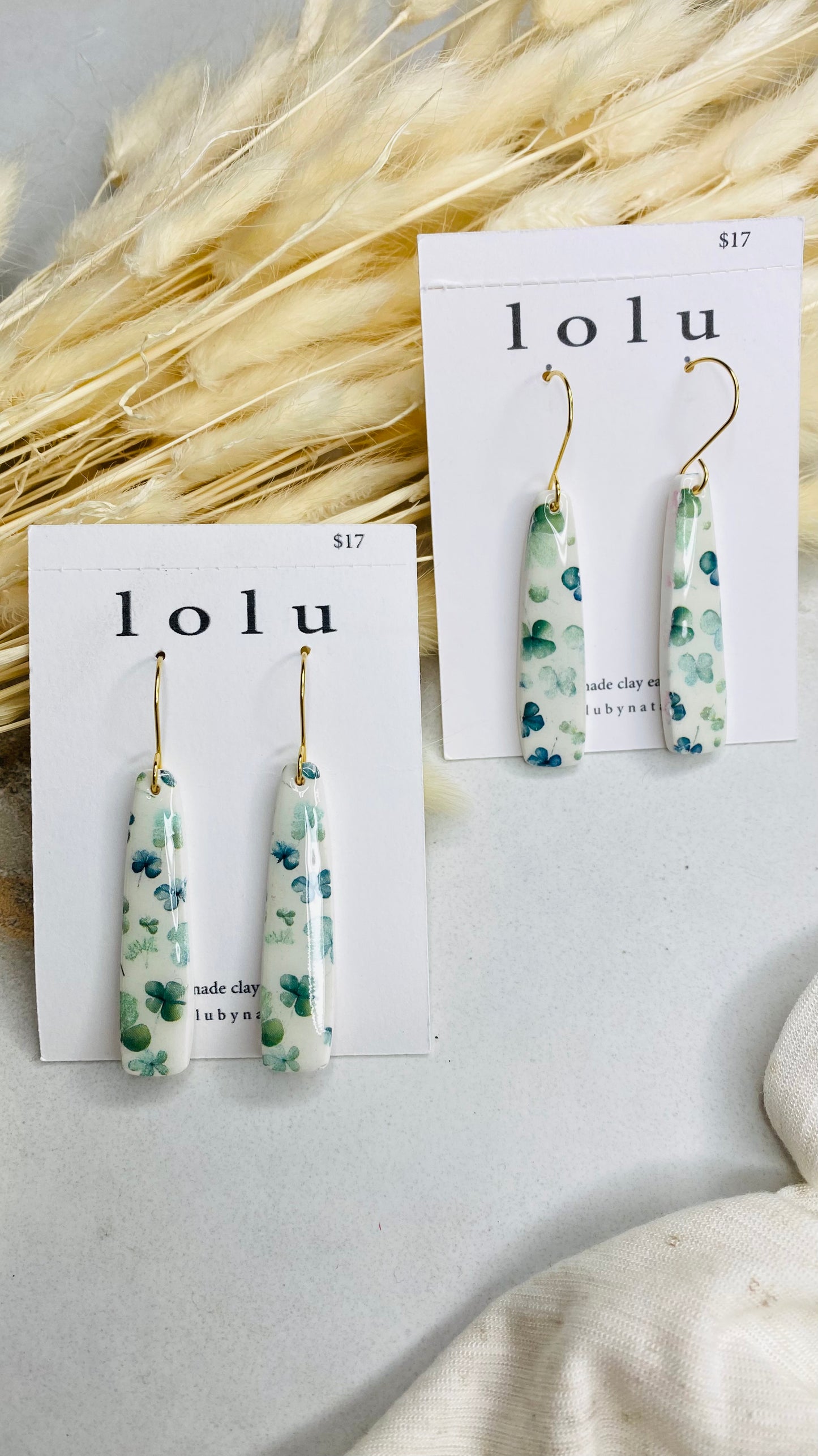 Watercolor Clover St. Patrick’s Day Clay Earrings