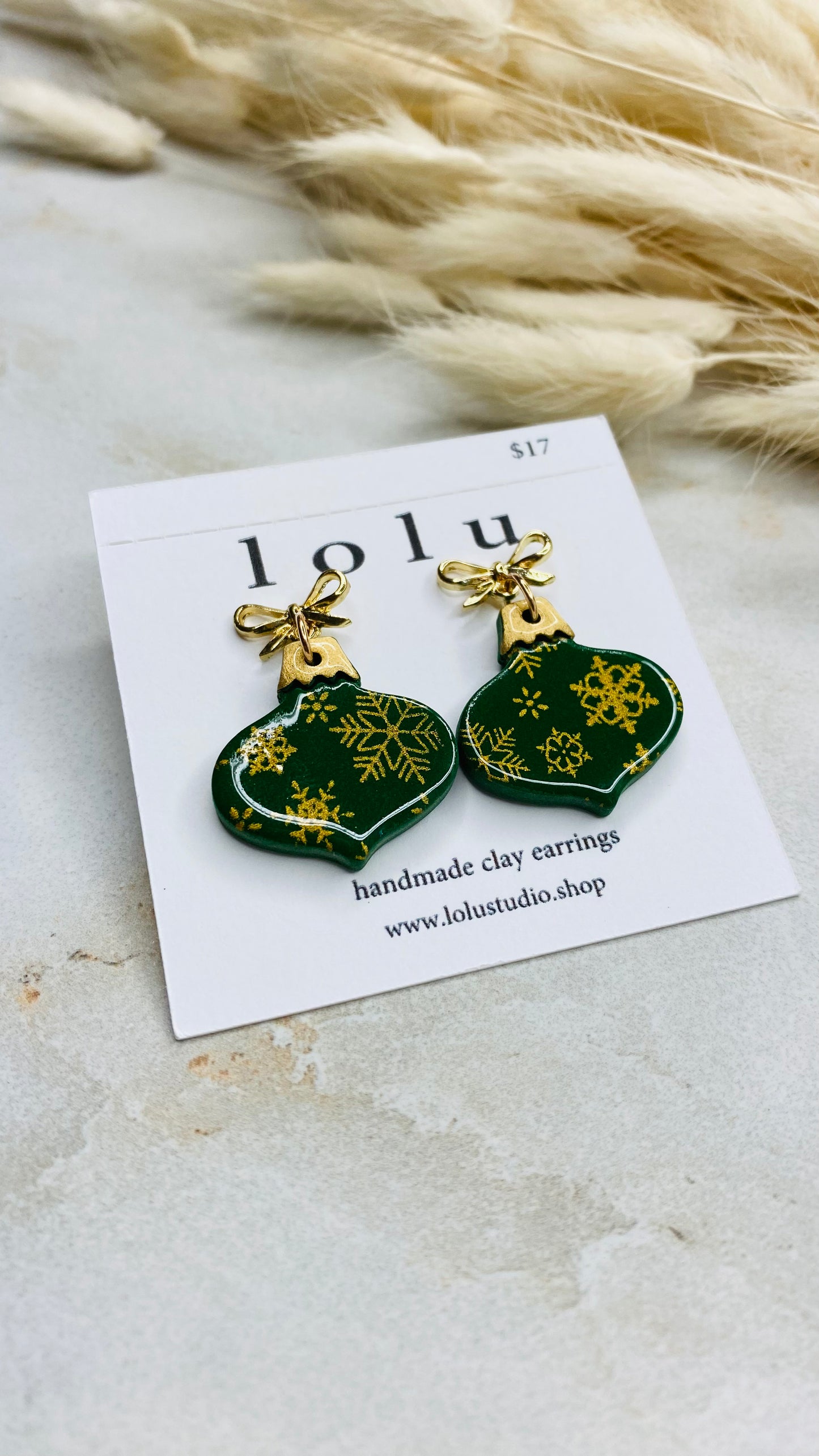 Christmas Baubles Clay Earrings