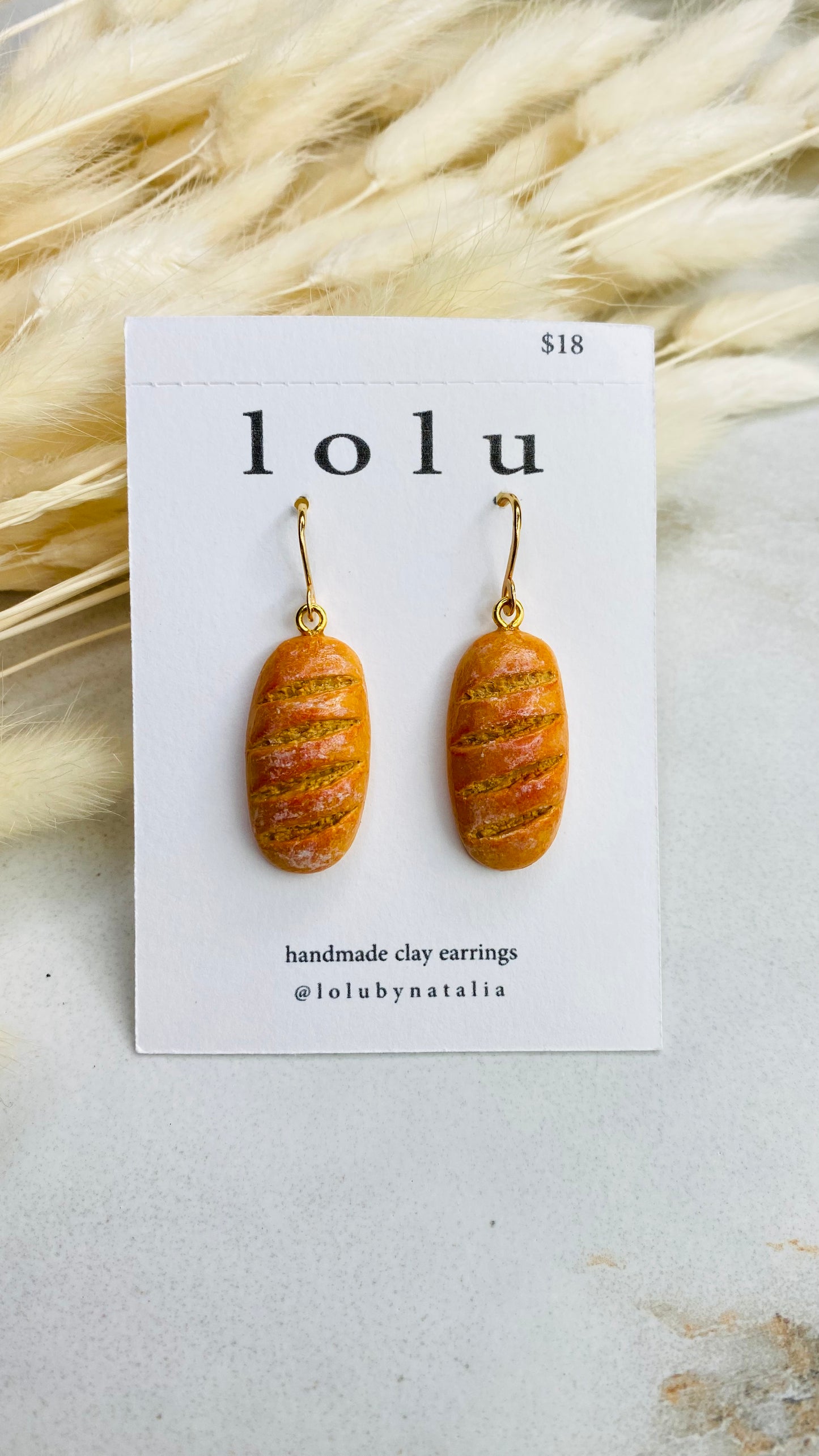 Sourdough Loaf Clay Earrings