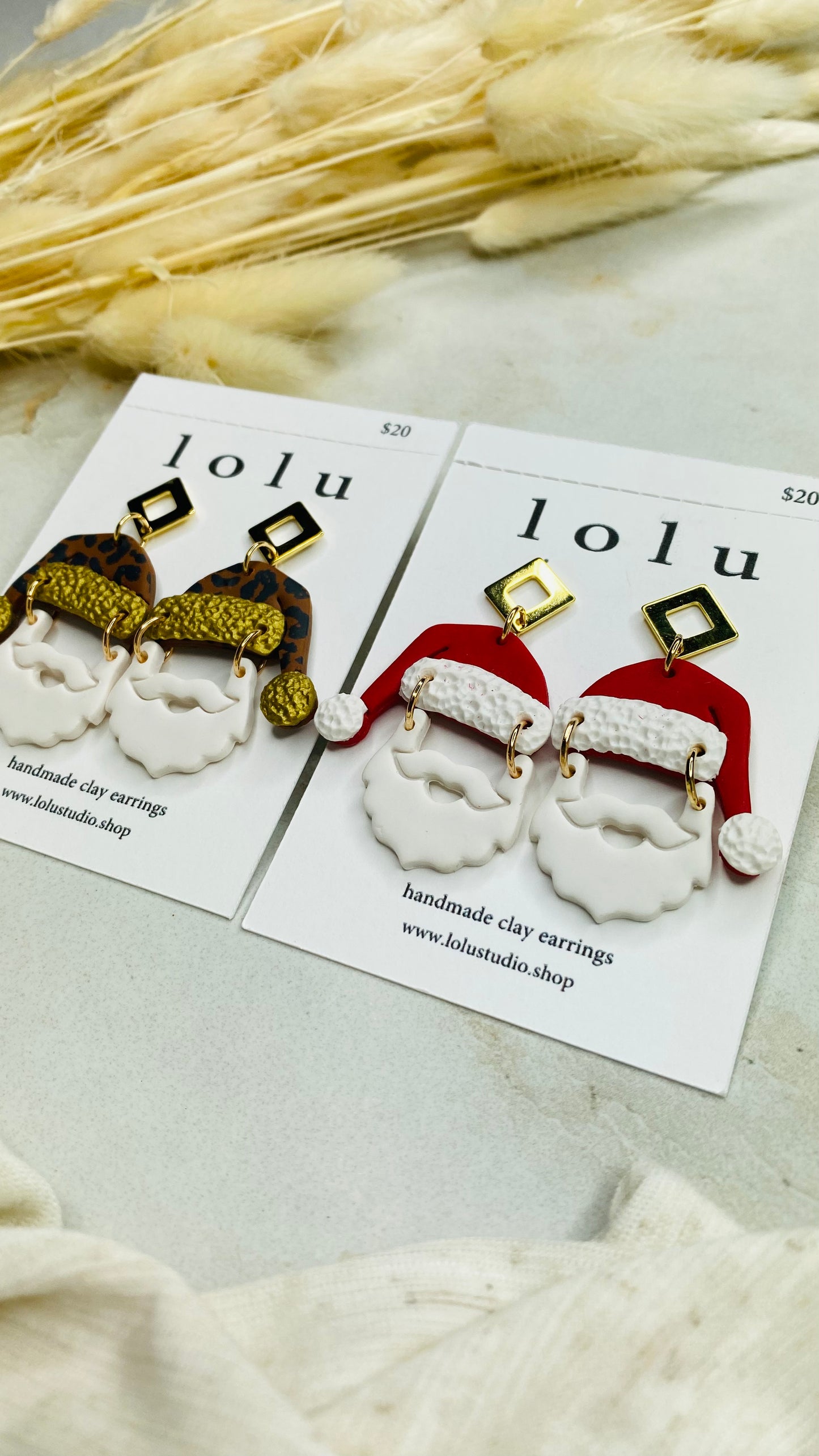 Santa Clay Earrings