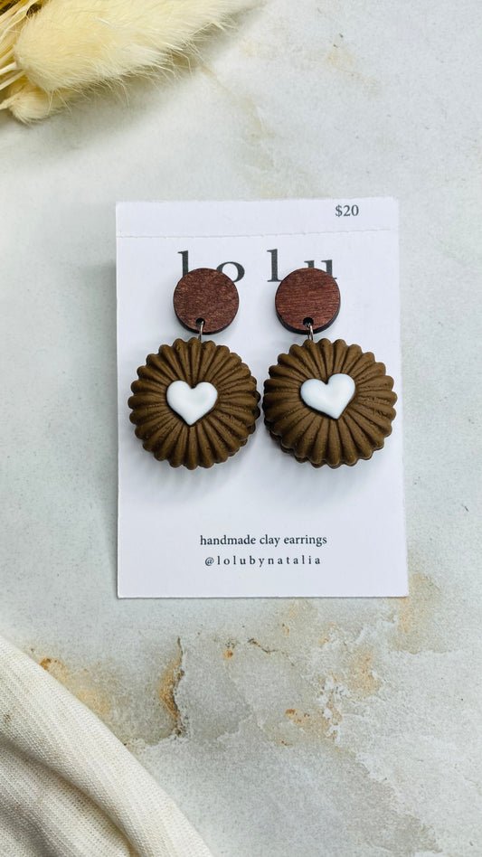 Sandwich Cookies Clay Earrings