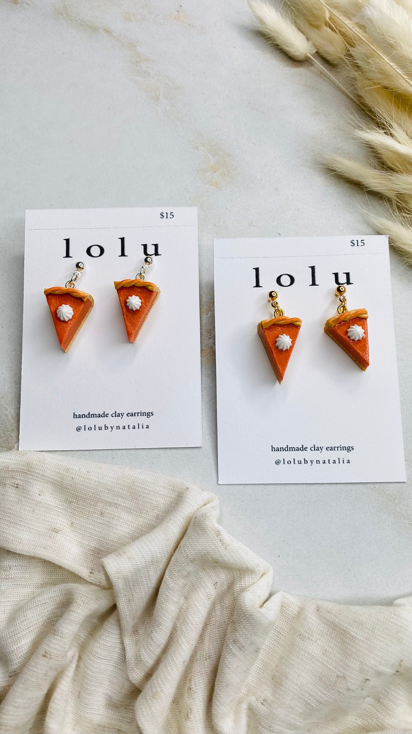 Pumpkin Pie Clay Earrings