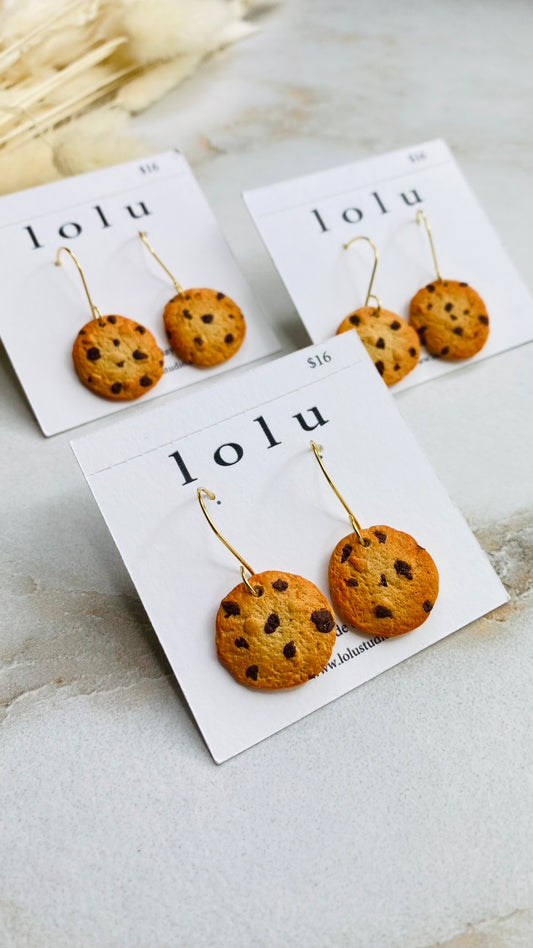 Chocolate Chip Cookies Clay Earrings