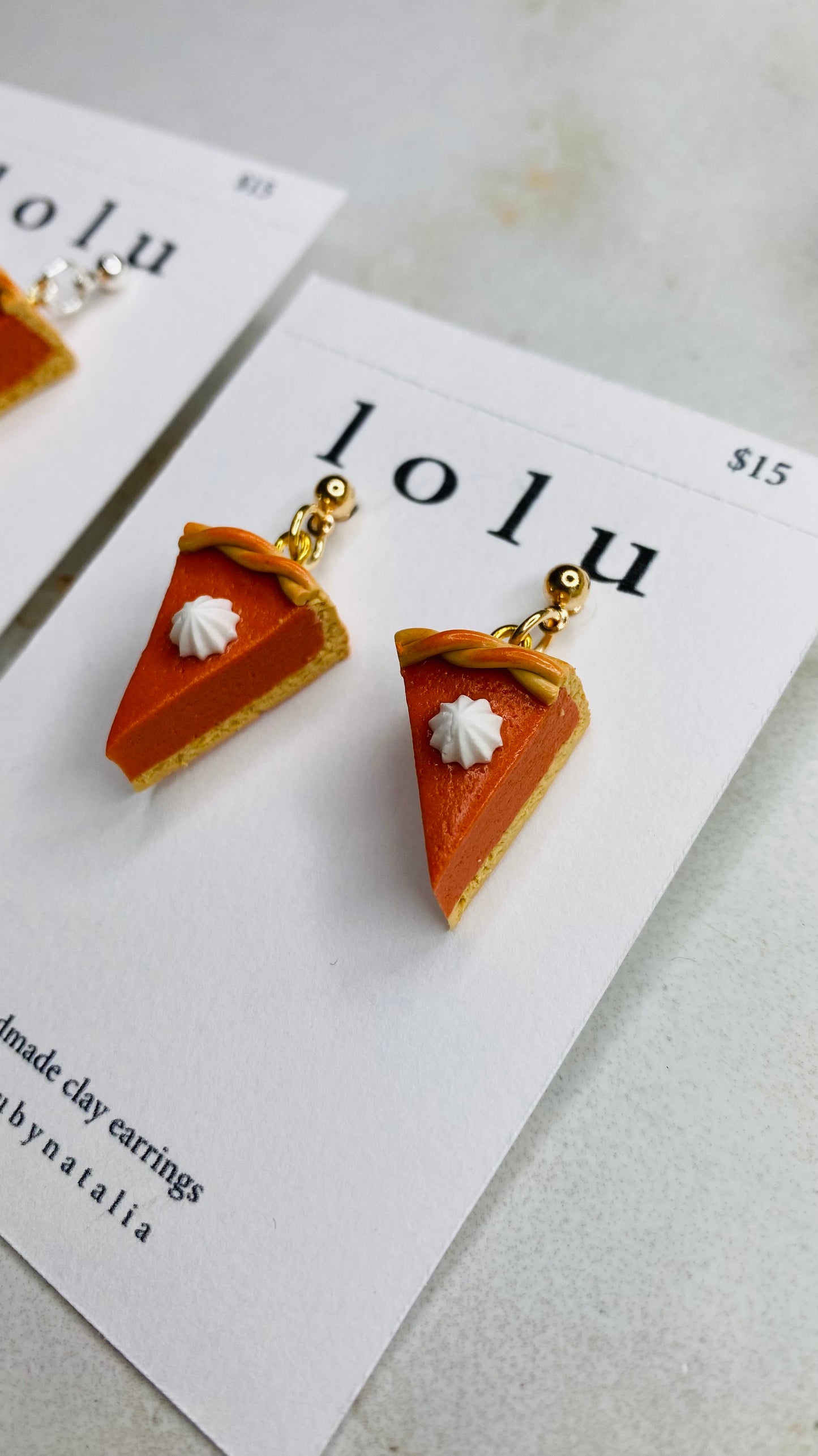 Pumpkin Pie Clay Earrings