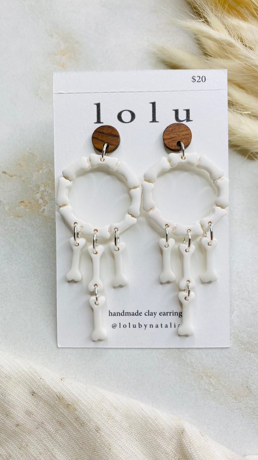 Bones Halloween Clay Earrings