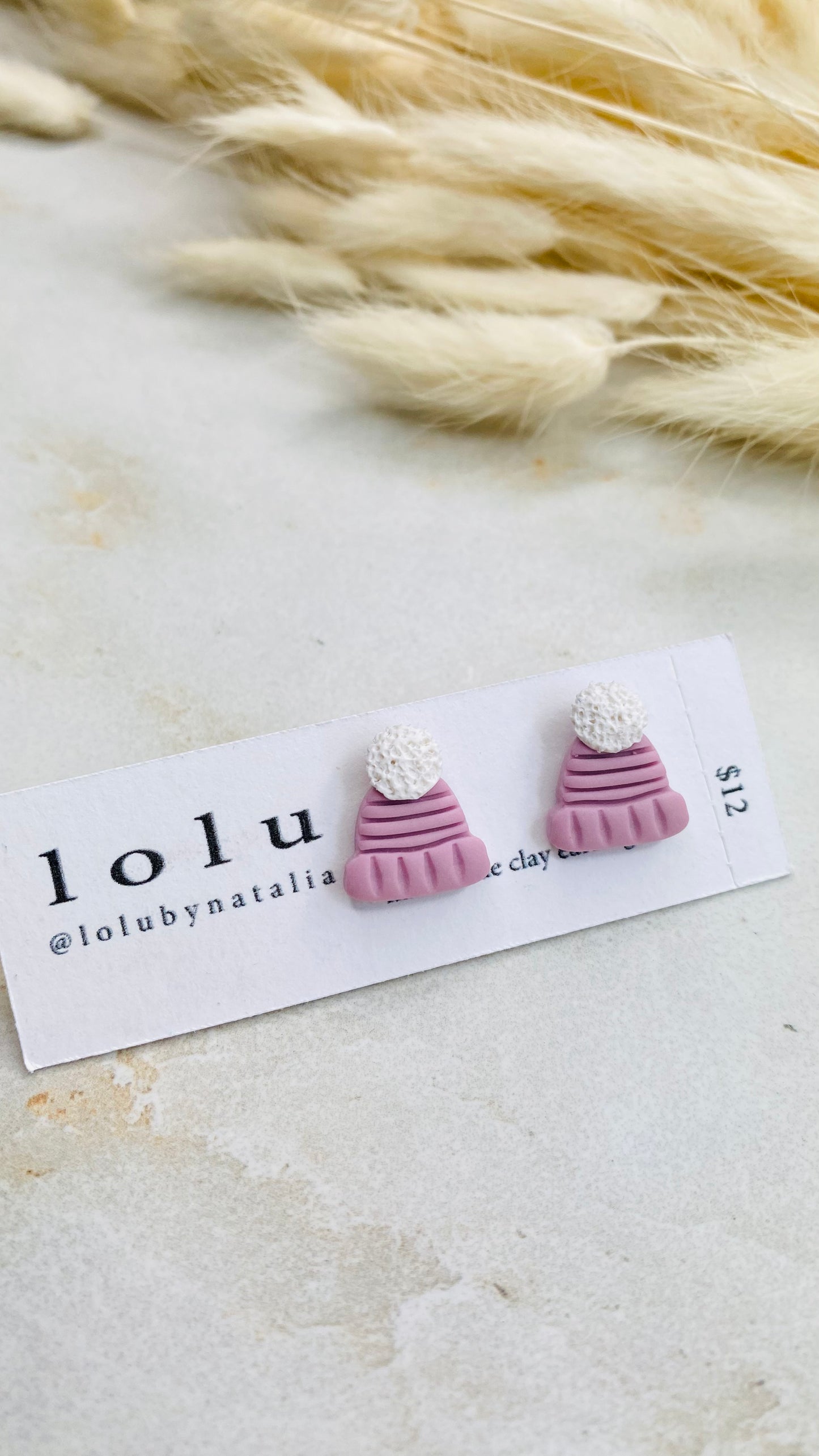 Beanie Studs Clay Earrings