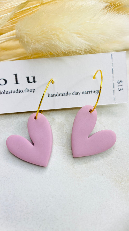 Heart Clay Earrings