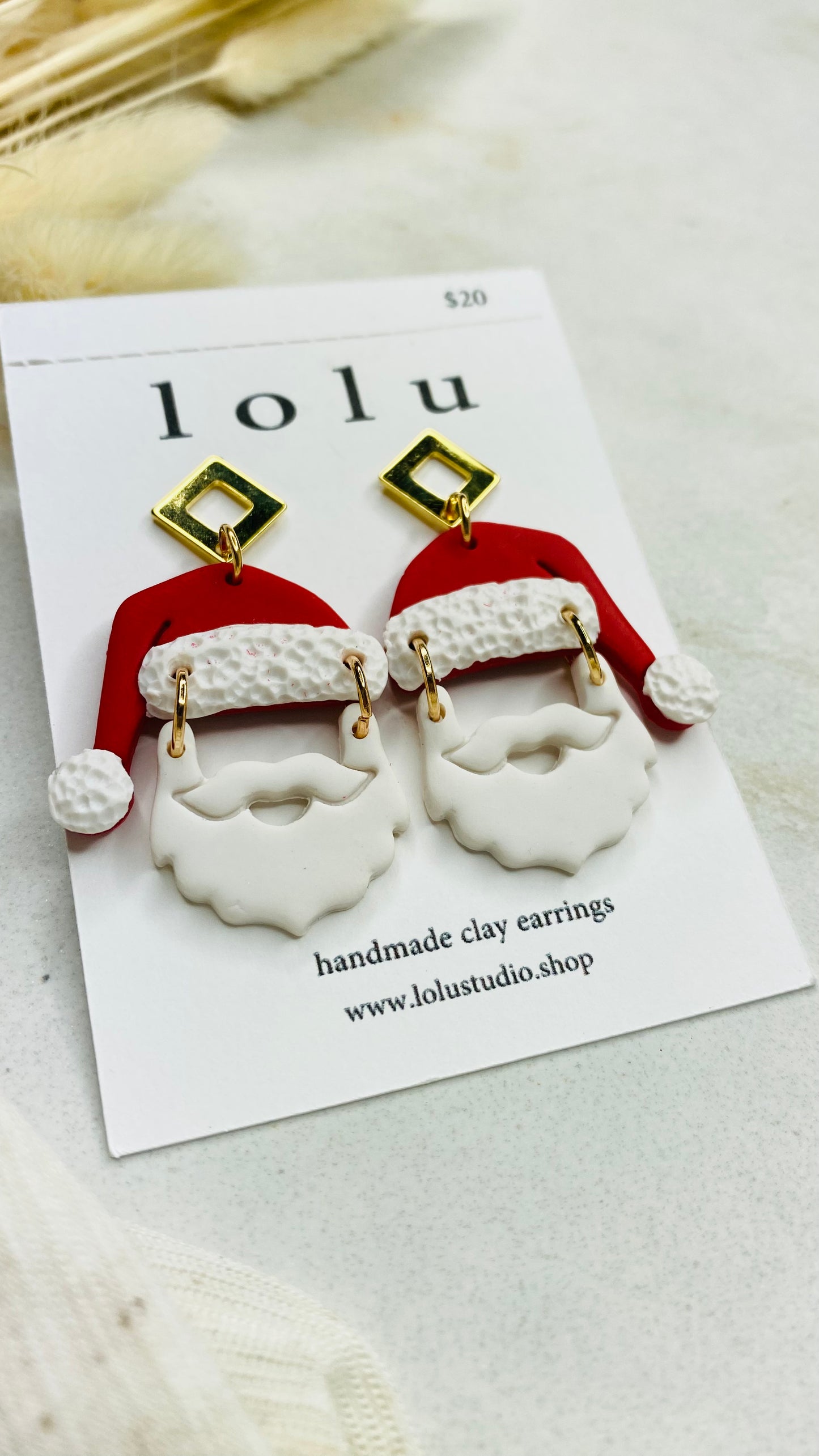 Santa Clay Earrings