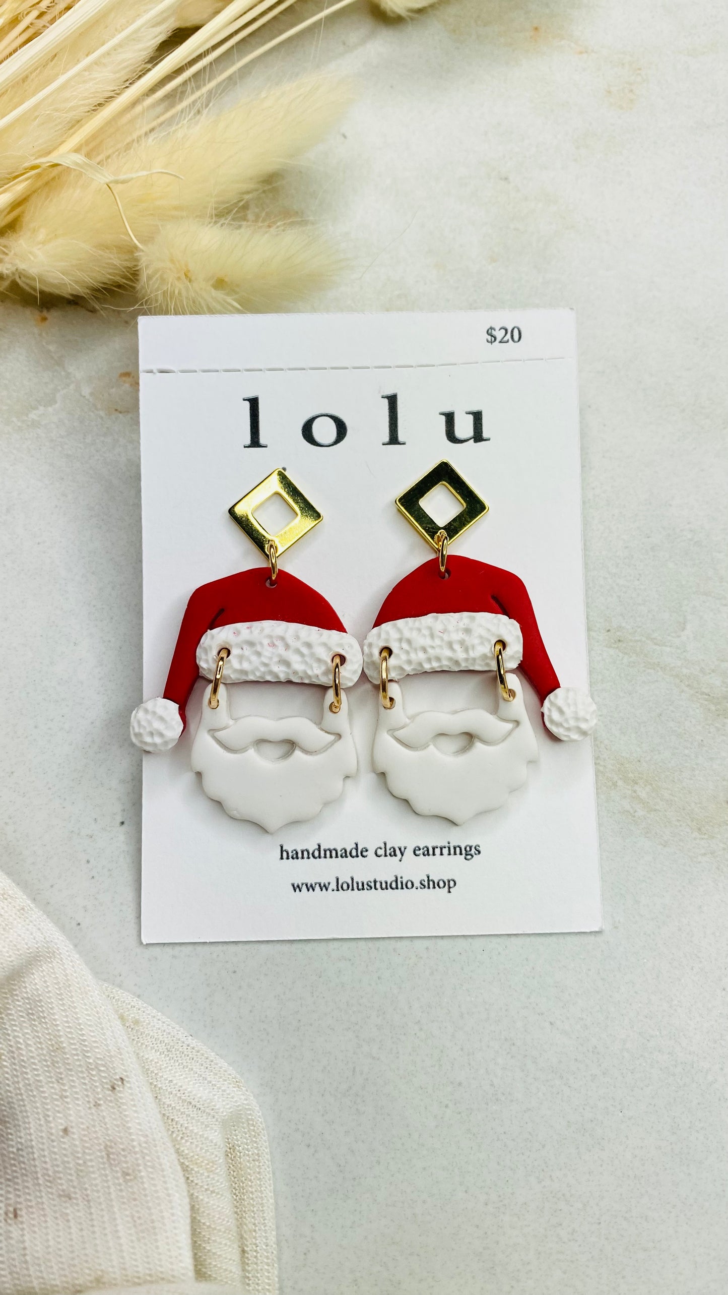 Santa Clay Earrings