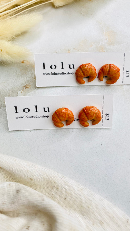 Croissant Studs Clay Earrings